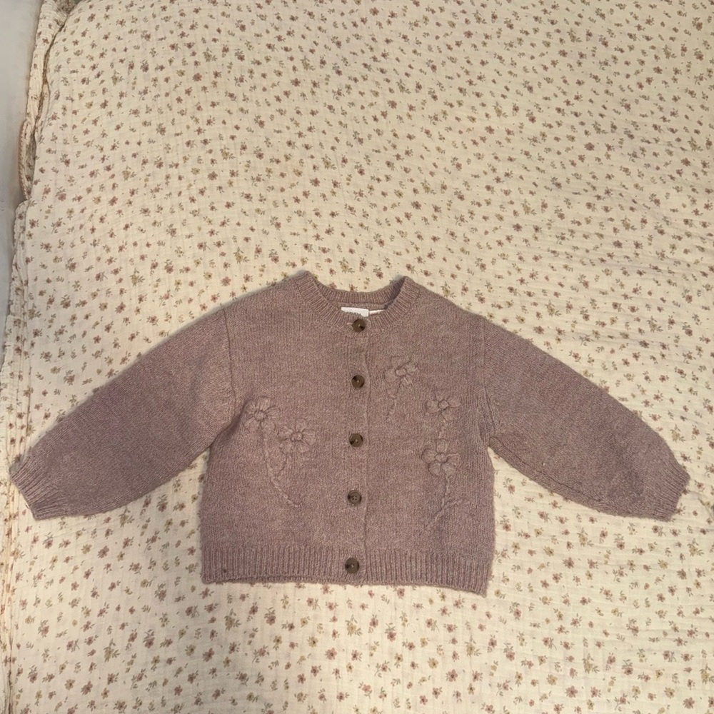 Zara pink Knit Sweater for Kids